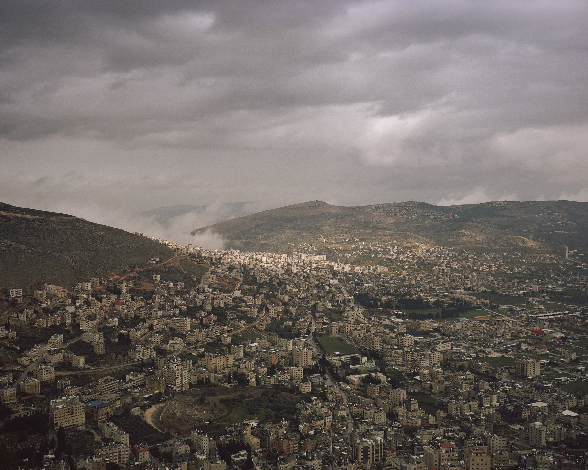 View over Nablus and the Balata refugee camp, February 8, 2022.