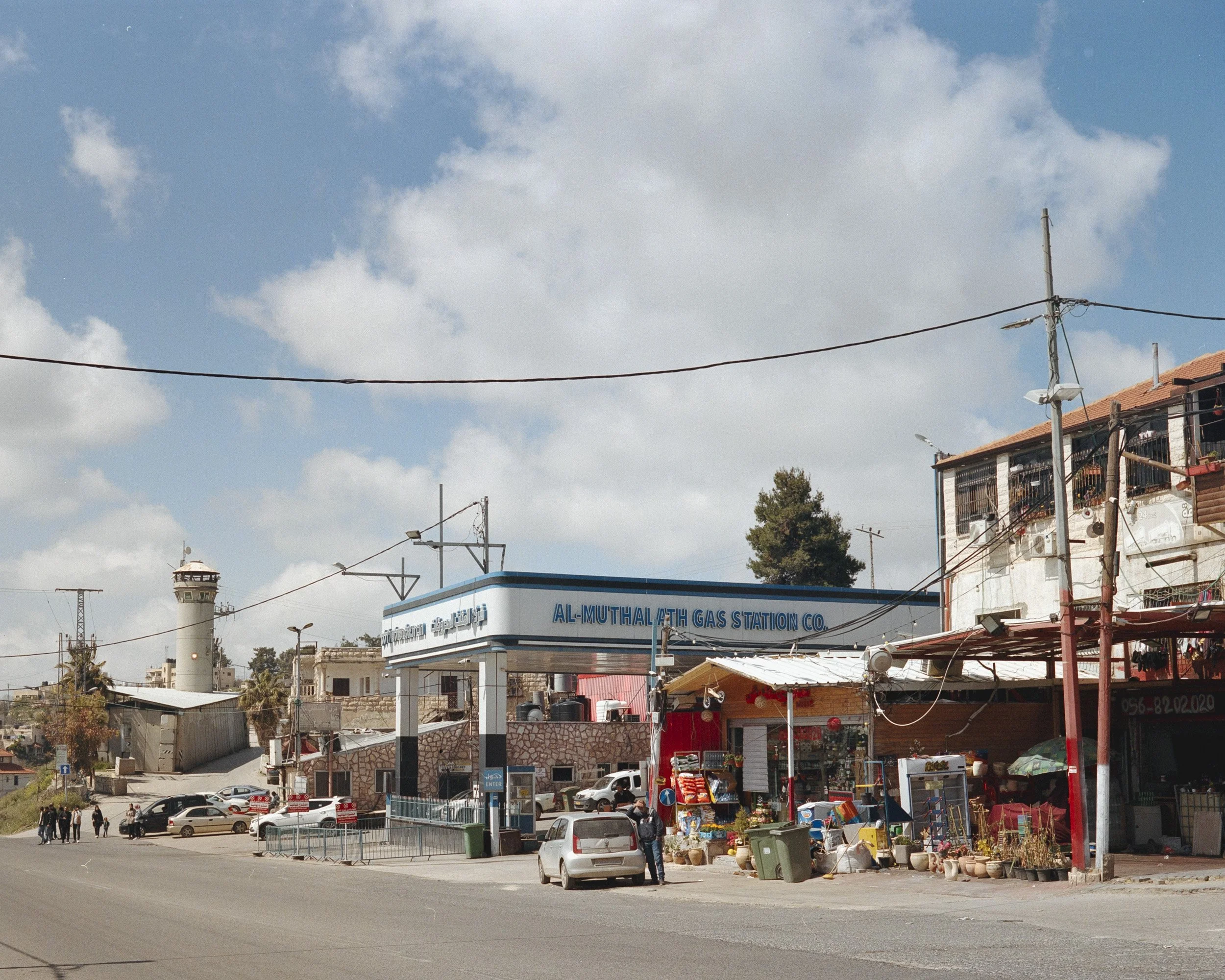 Entrance to the Palestinian village of Beit Ummar. Each exit from a village in the West Bank has a watchtower and a barrier that the military can close at any time in the event of an operation, isolating the inhabitants for an indefinite period.