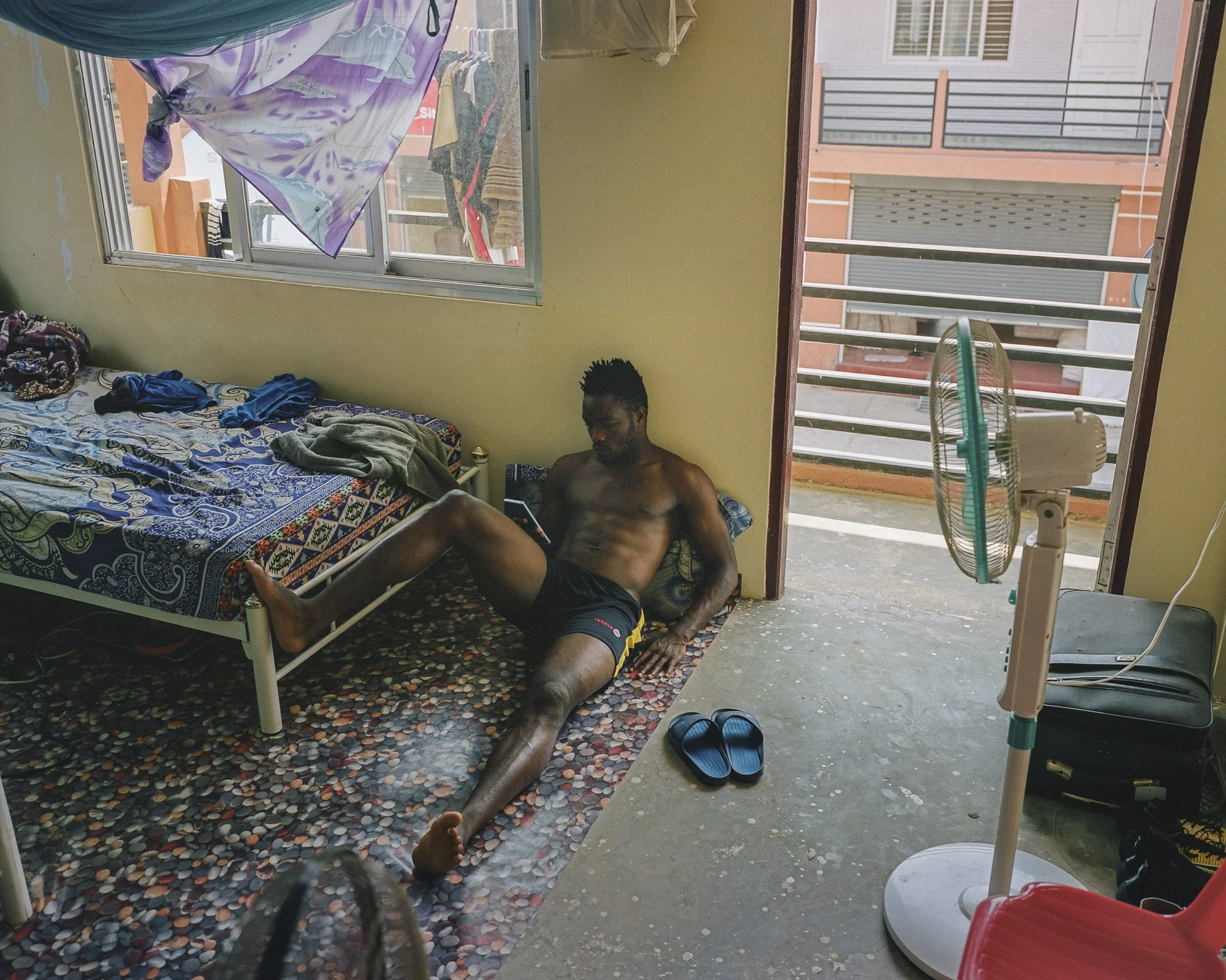 Rahine United FC dorms, near Watharli stadium, Sittwe, Rakhine State, Myanmar. April 24 2019. © Lucien Lung / Riva