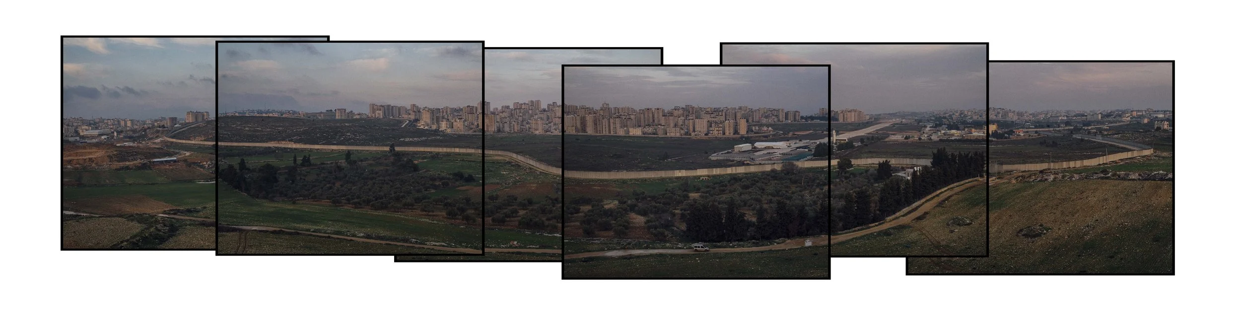 View over former Jerusalem airport, behind the separation wall. In the back, Kufr Akab and Qalandia, in the West Bank.