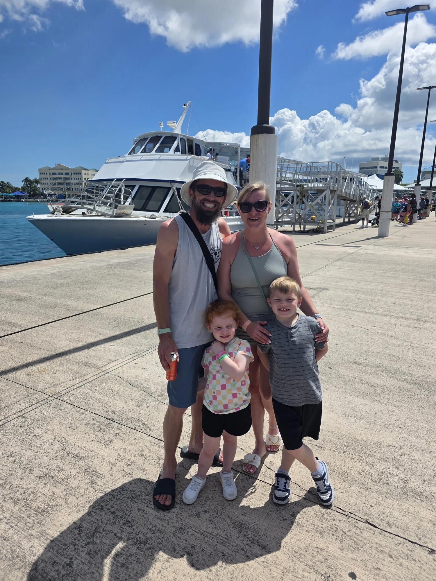 Loftis family traveling together on a family vacation