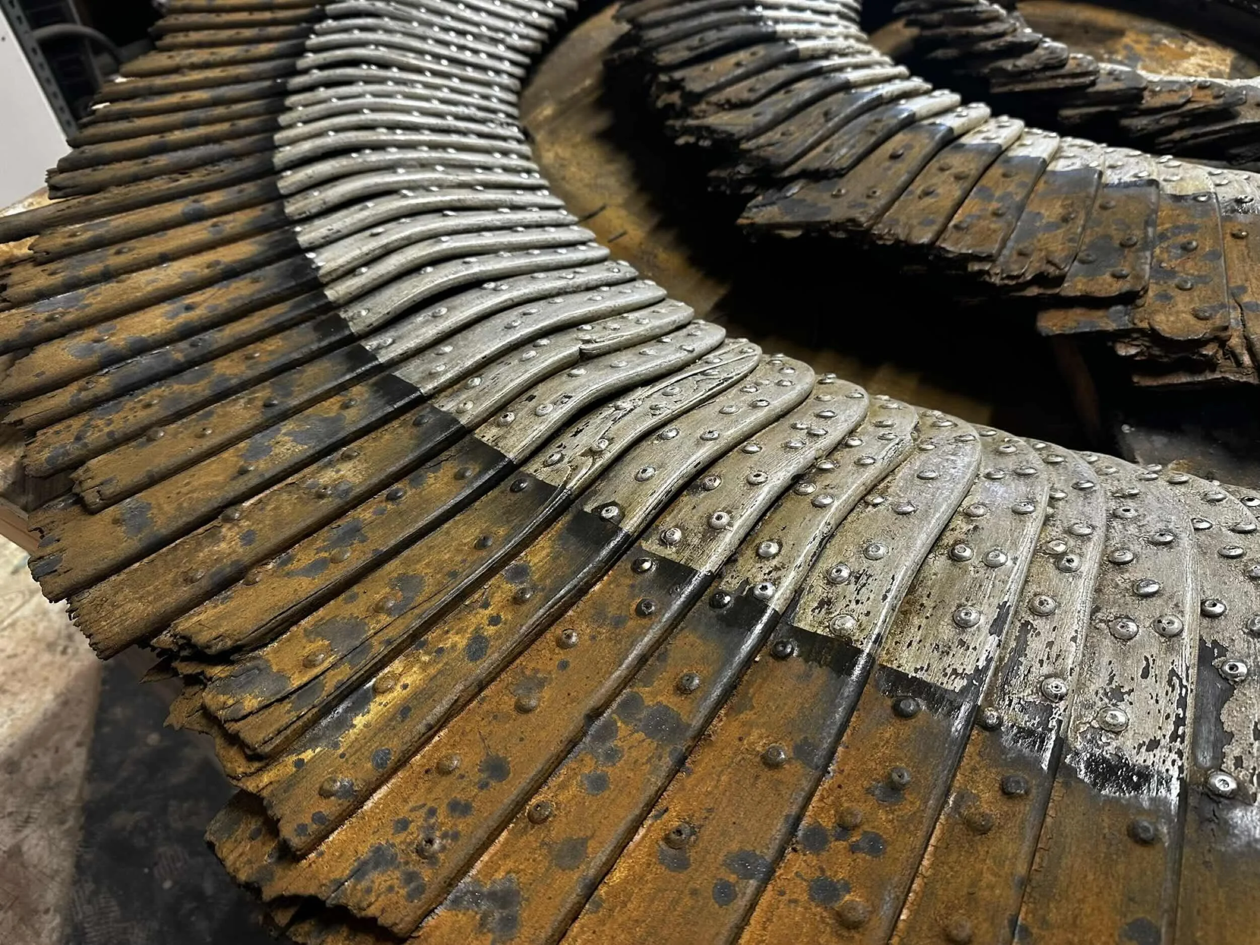 One-of-a-kind wood sculpture made from a reclaimed skateboard deck, by George Peterson.