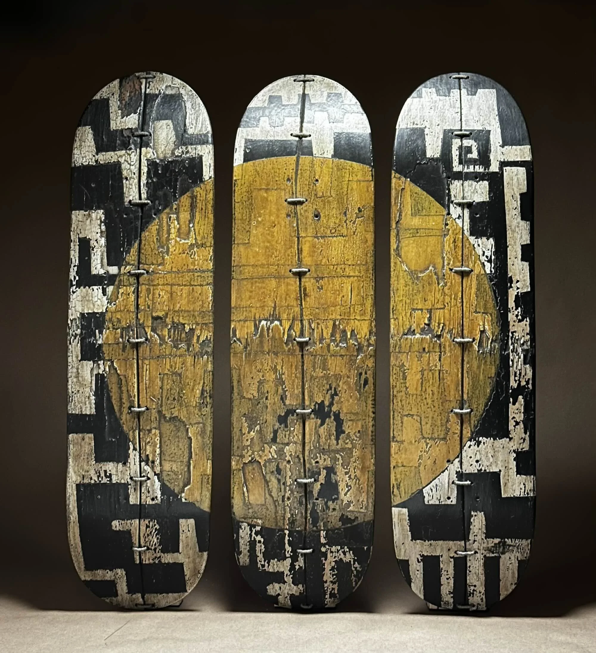 LINGO Yellow Triptych