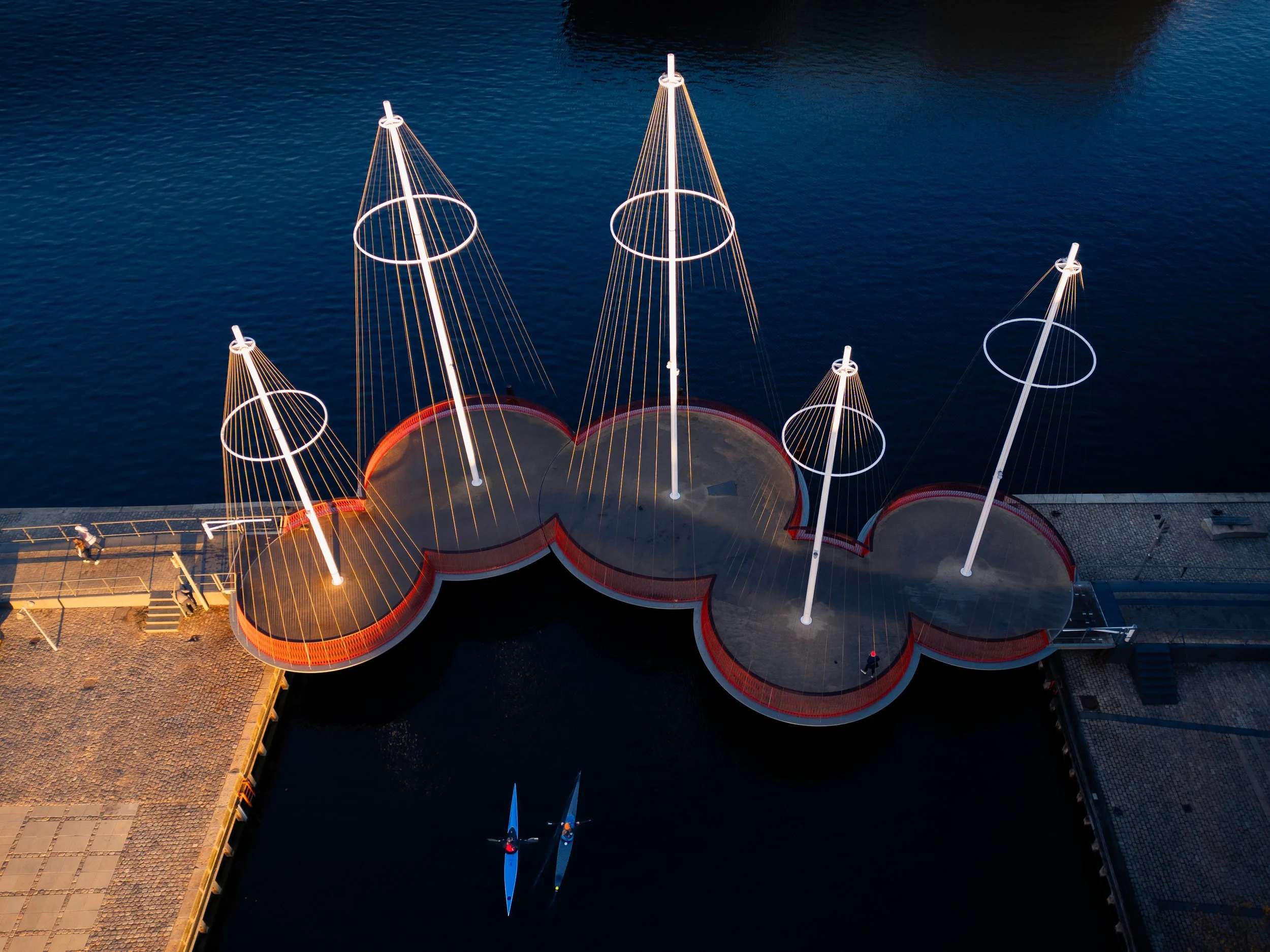 Cirkelbroen, København. Dronefoto.