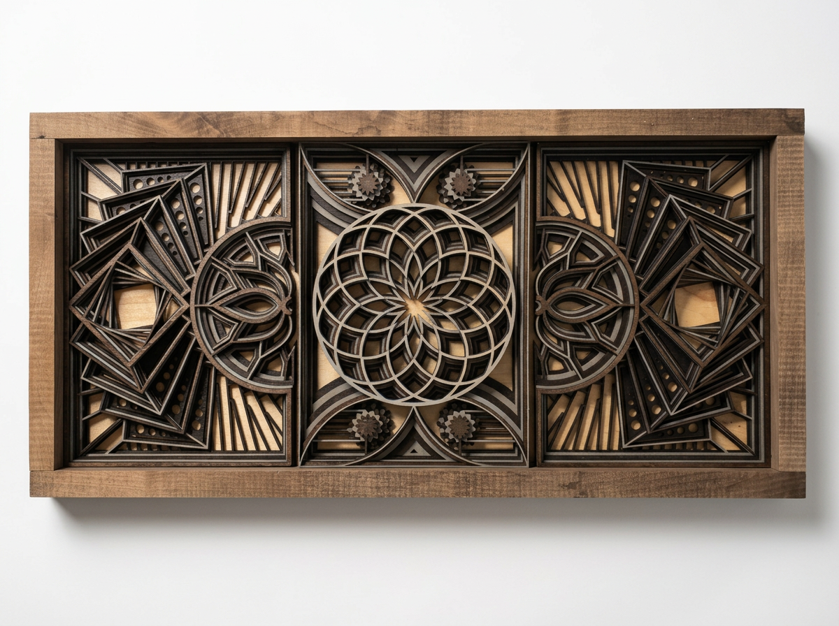 Large Wood Layered Mandala