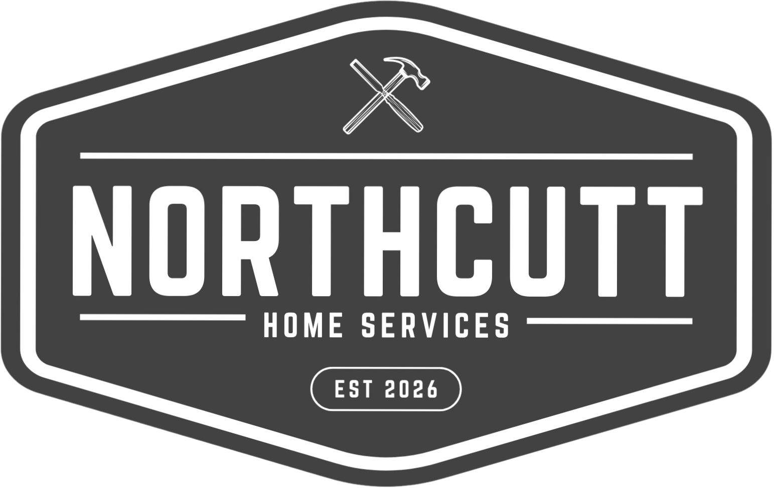 Logo for Northcutt Home Services, established in 2026, with a hammer and screwdriver crossed at the top