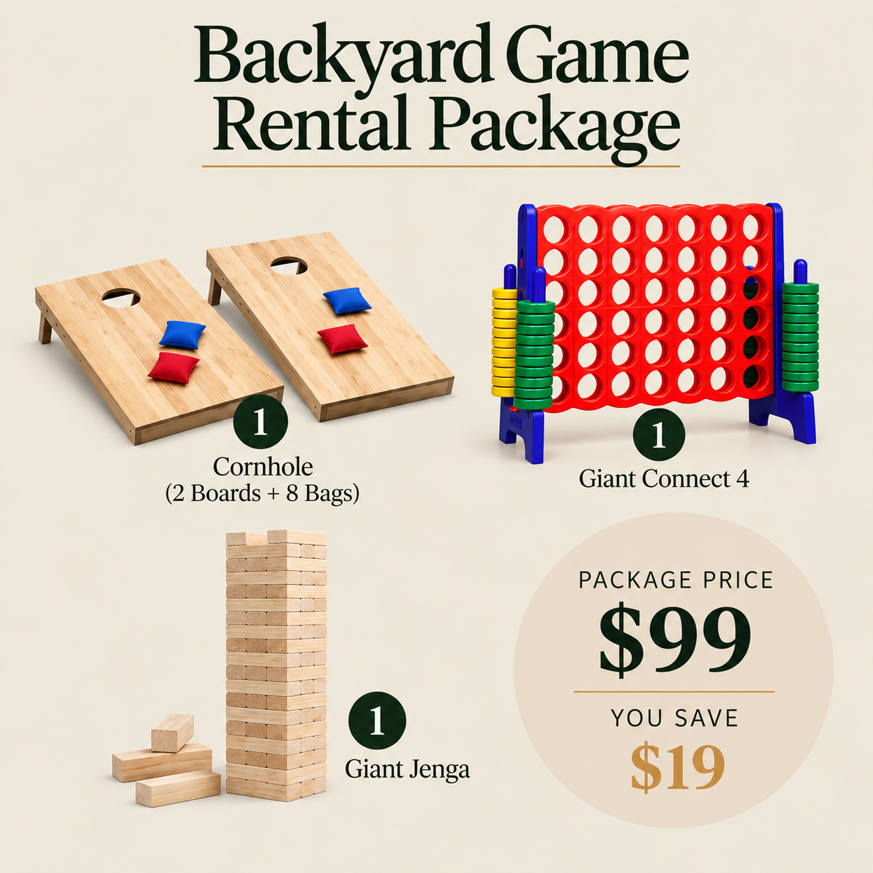 Backyard Game Rental Package $99.00