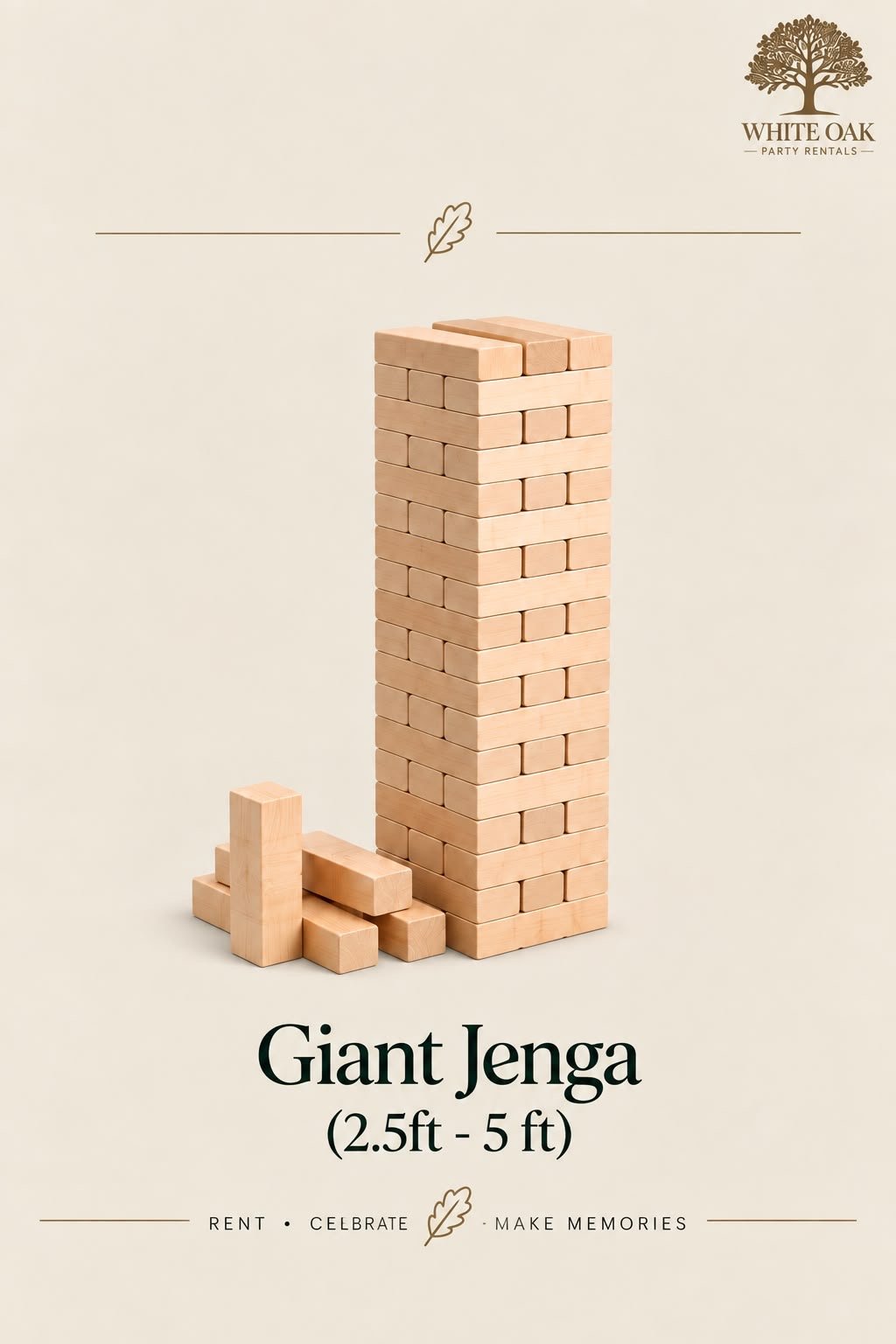 Giant Jenga: 60 blocks - $30.00