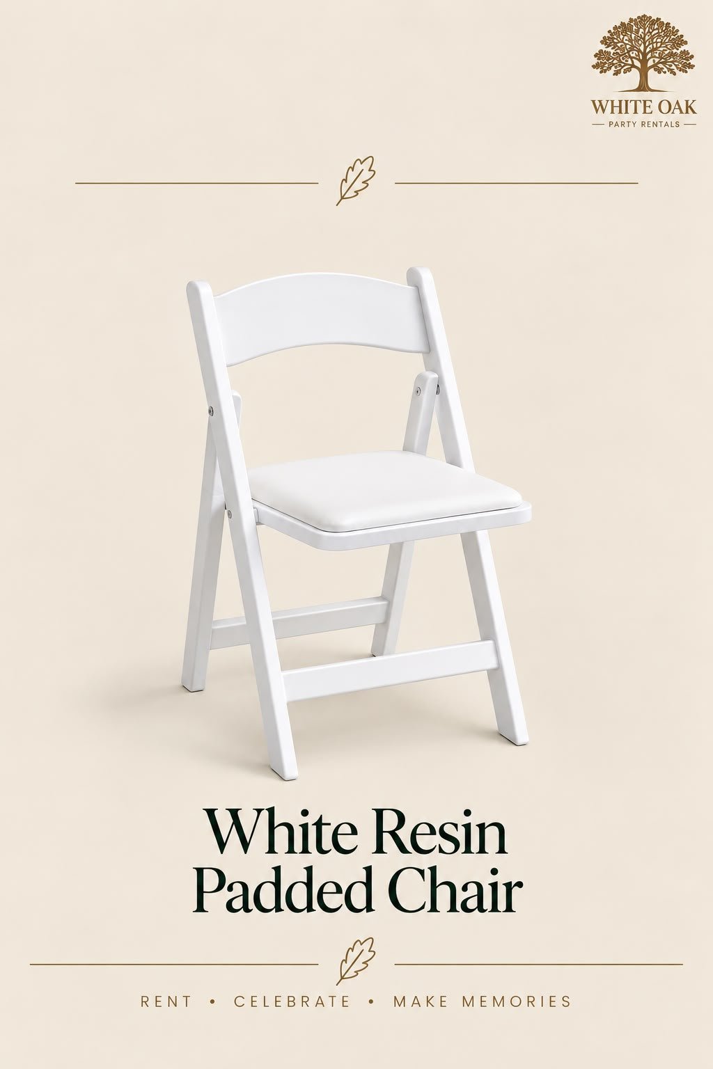 White Resin Padded Chair - $3.75