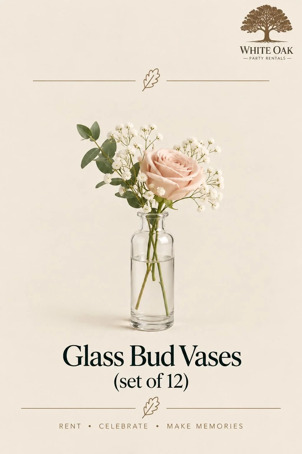 Glass Bud Vases set of 12 - $6.00