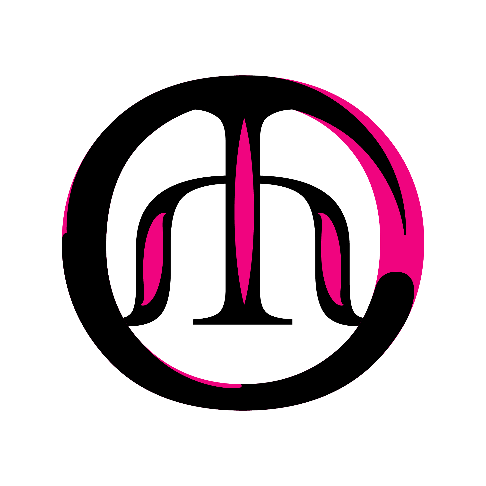 Ein schwarzer Hintergrund mit einer stilisierten, pinken Spinne, die durch die Mitte der Bildfläche läuft.