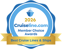 CruiseLine.com 2026 Member Choice Awards badge for Best Cruise Lines & Ships.