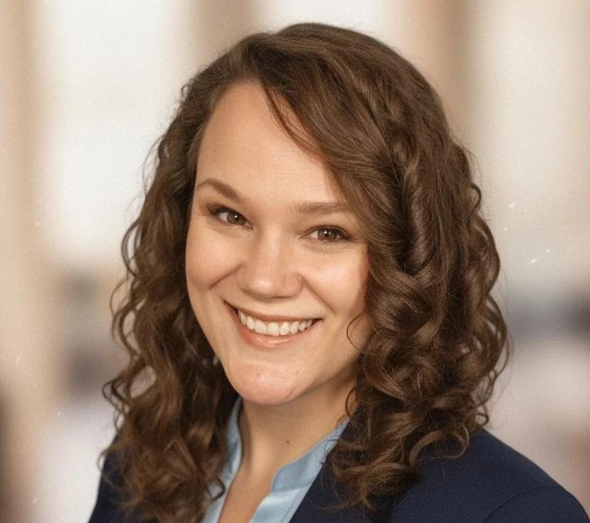 A female business owner smiling in office setting