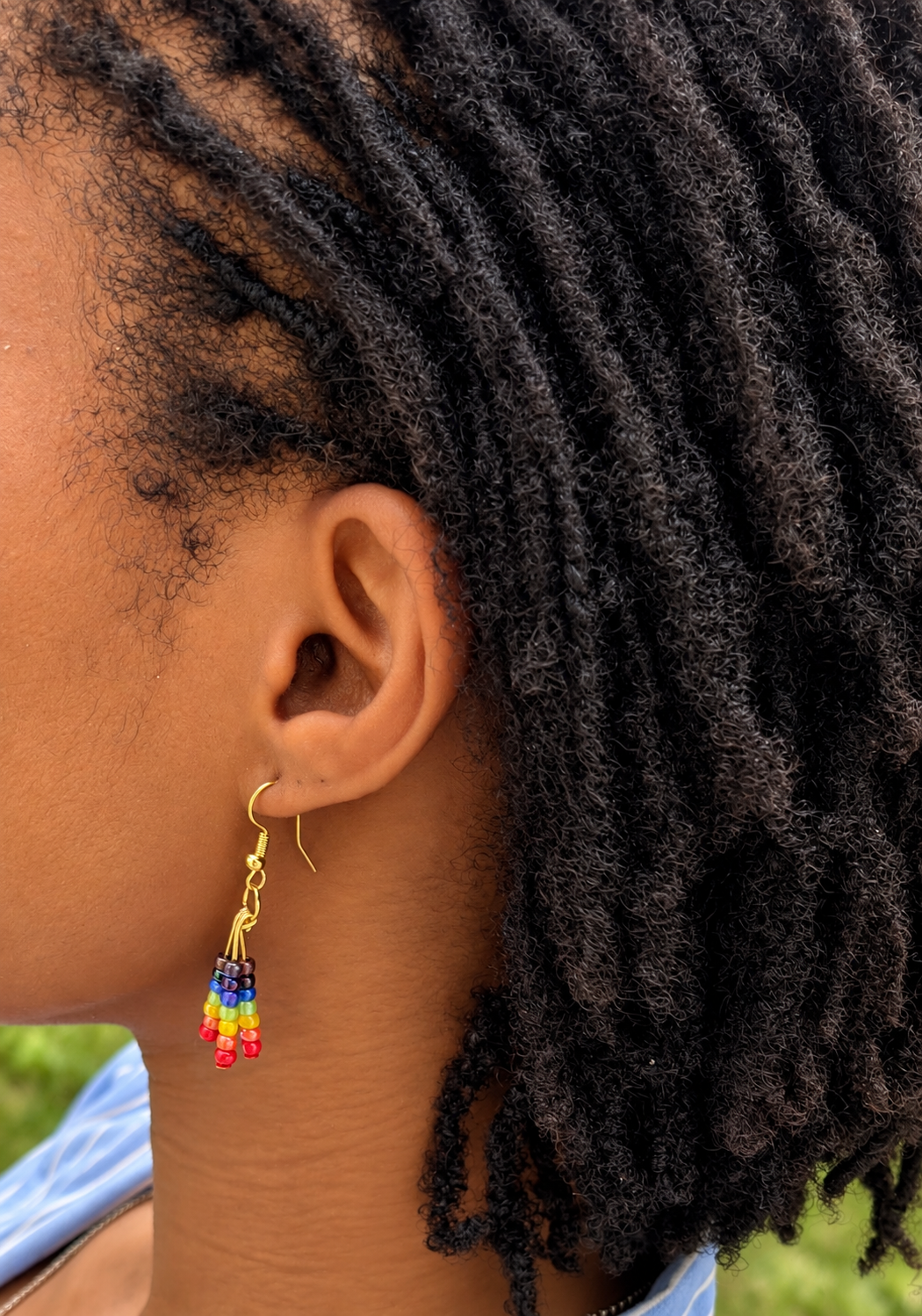 Rainbow Dangling Seed Bead Earrings