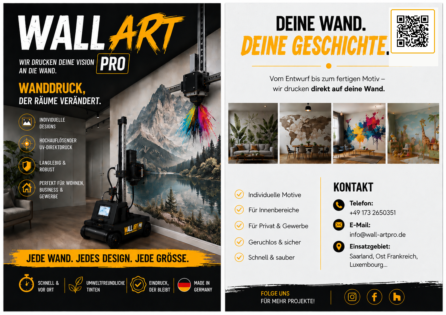 Wall Art Pro Wanddruck - professioneller Direktdruck auf Wände im Saarland