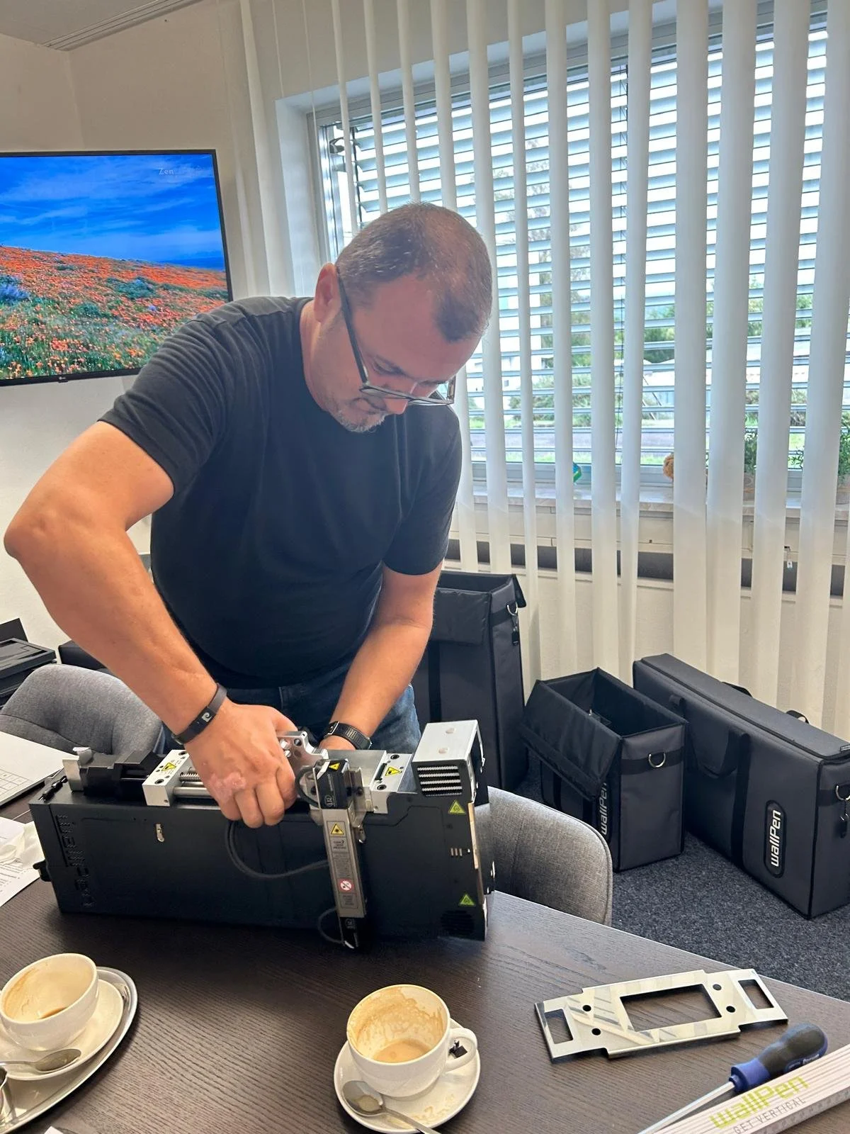 Vorbereitung der wallPen-Technik für professionellen Direktdruck auf Wände