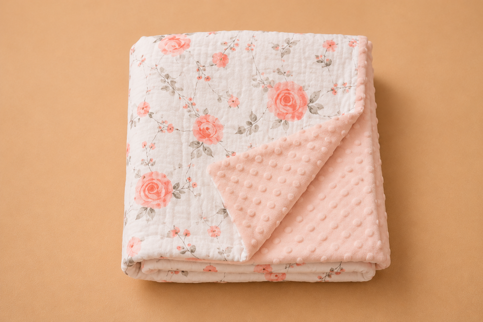 Charming Pink Floral Baby Blanket