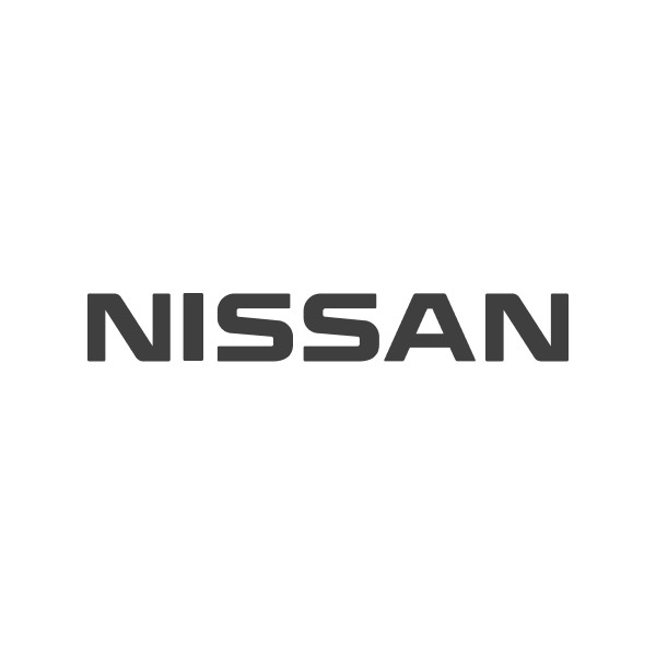 Nissan logo in dark gray on a white background