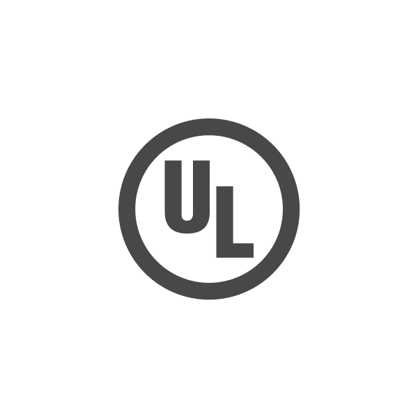 UL Listed certification mark in a dark gray circle