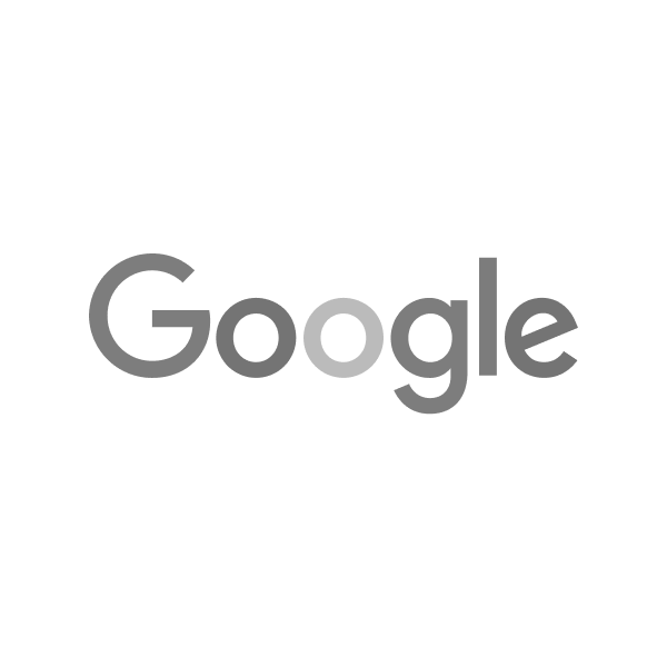 Gray Google logo on a white background