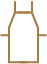 A stylized, minimalistic illustration of an apron