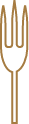 Close-up of a fork with three prongs in symbol form