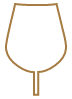 An outline drawing of a wine glass.