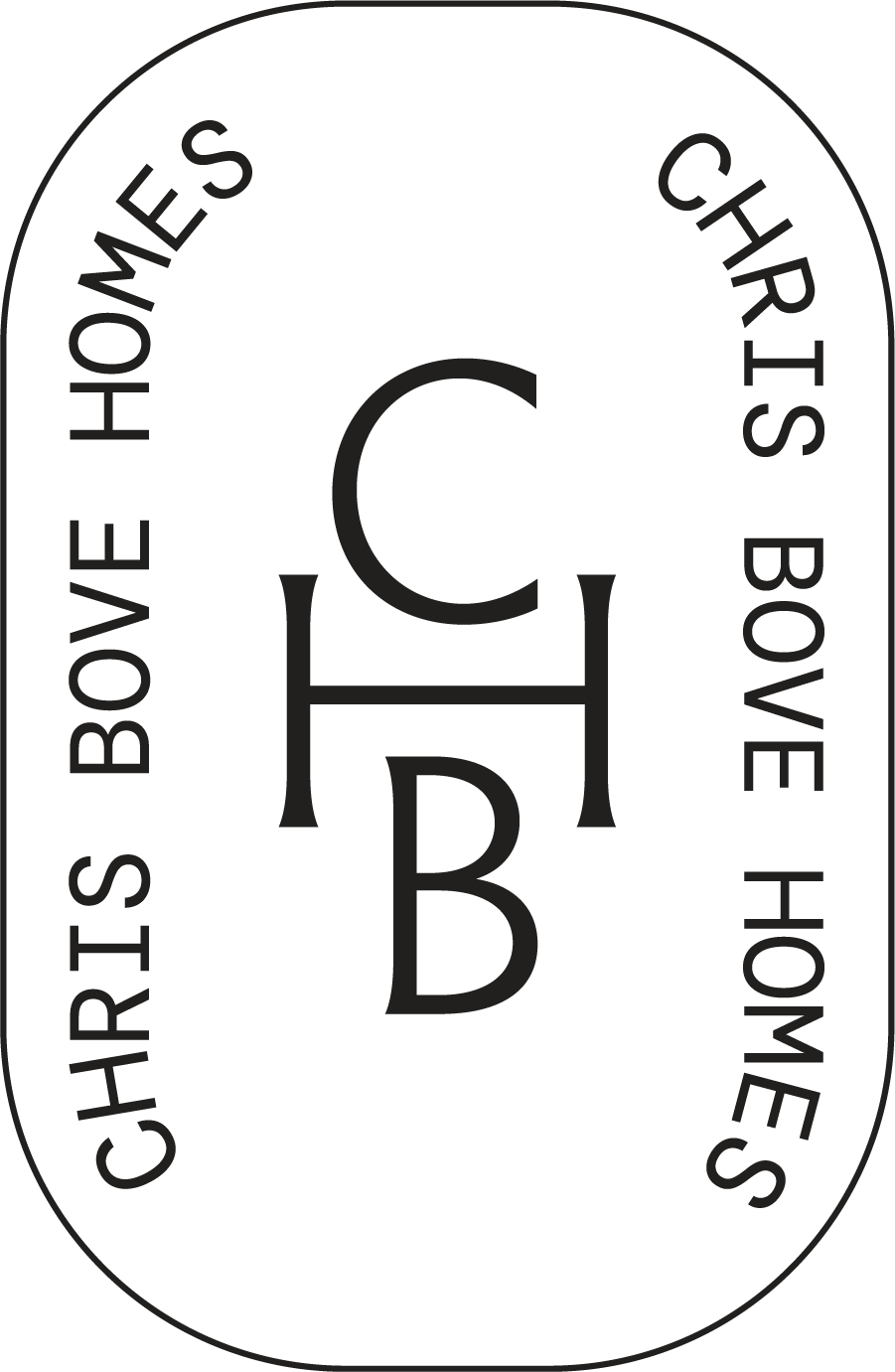 Black and white logo with the initials 'CHB' in the center, surrounded by the phrase 'CHARITABLE HOMES BOVES' in a circular pattern.