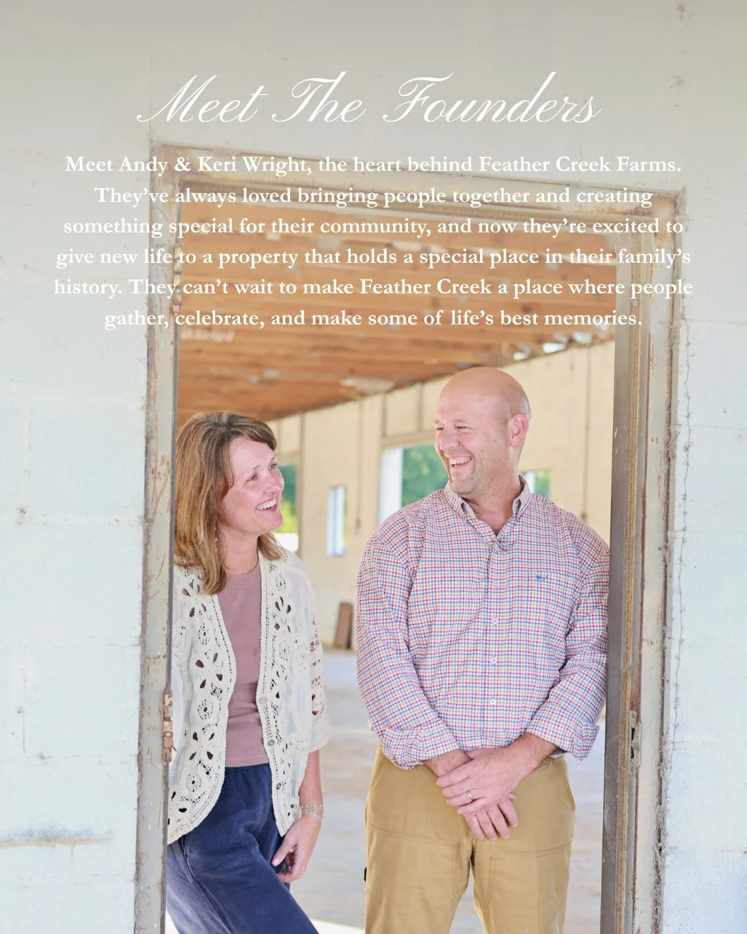 "This property has been part of our family's story for a long time. Now, we get to share it with yours."

That's the heart behind Feather Creek Farms. Andy &amp; Keri Wright are taking on the journey of restoring this land, piece by piece, 