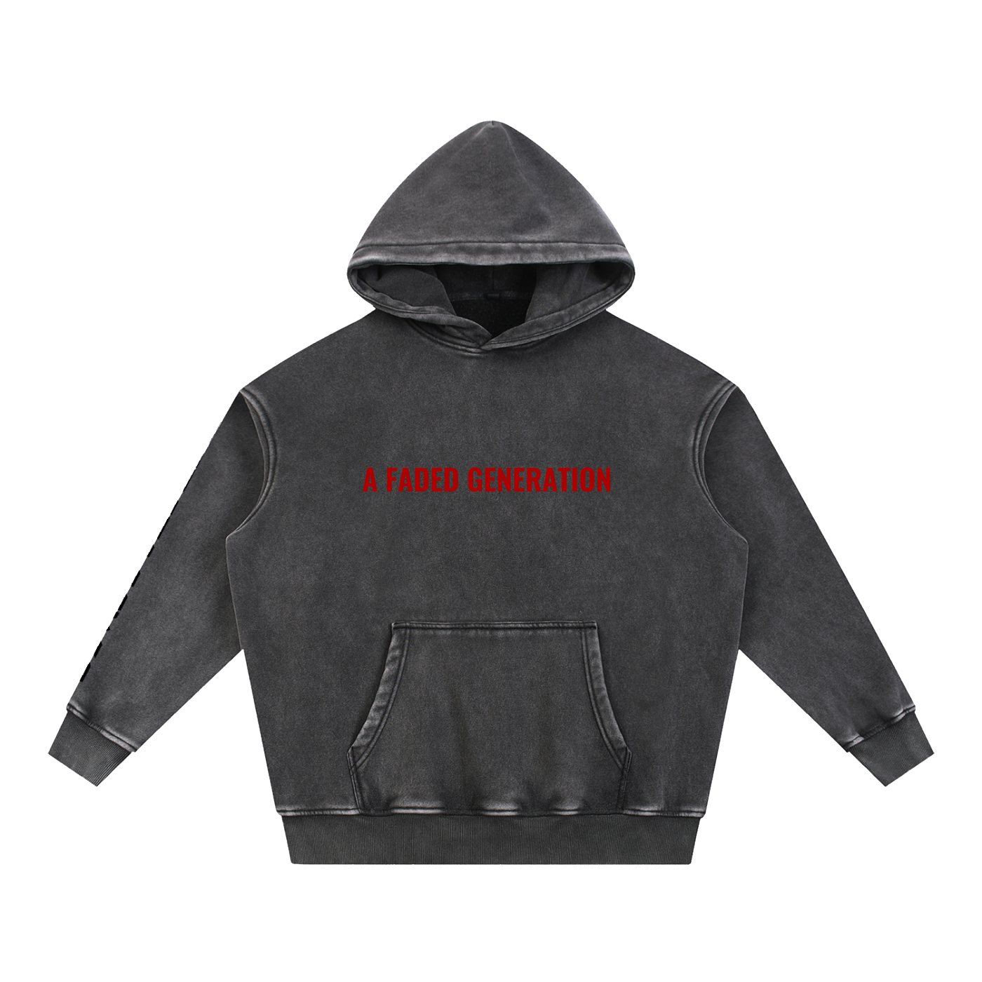 Faded Generation Snow Wash Fleece Oversize Hoodie