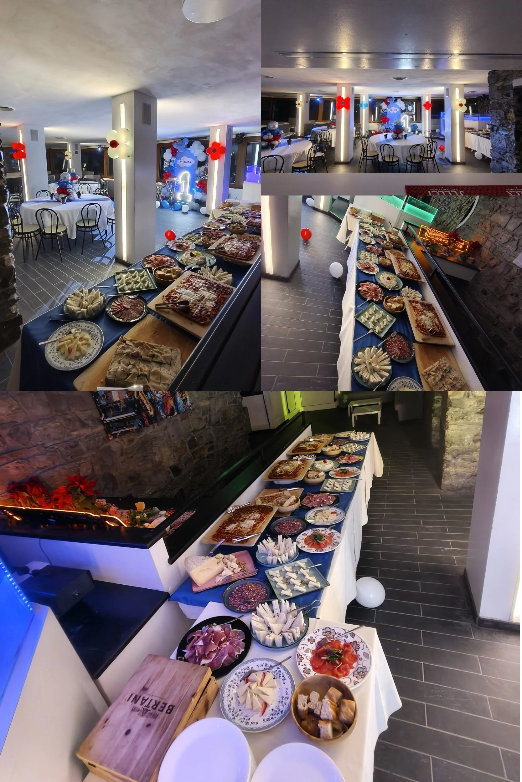 Sala eventi, Buffet, Tavoli allestiti, Compleanno