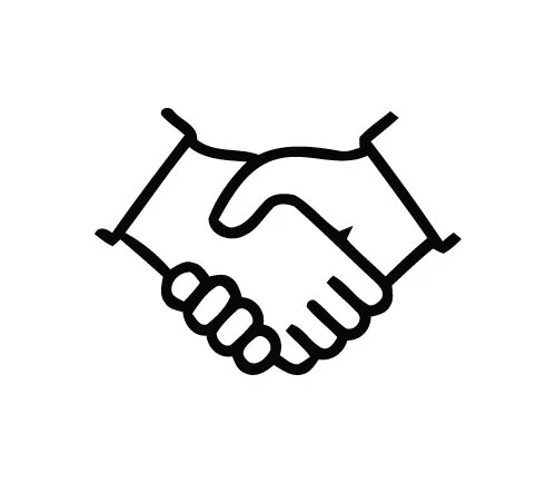 Icon of two hands shaking representing child abuse prevention promoted by the Colorado Children's Alliance.