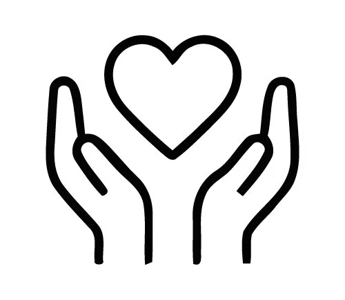 Two hands holding a heart symbol representing the mission of the Colorado Children's Alliance.