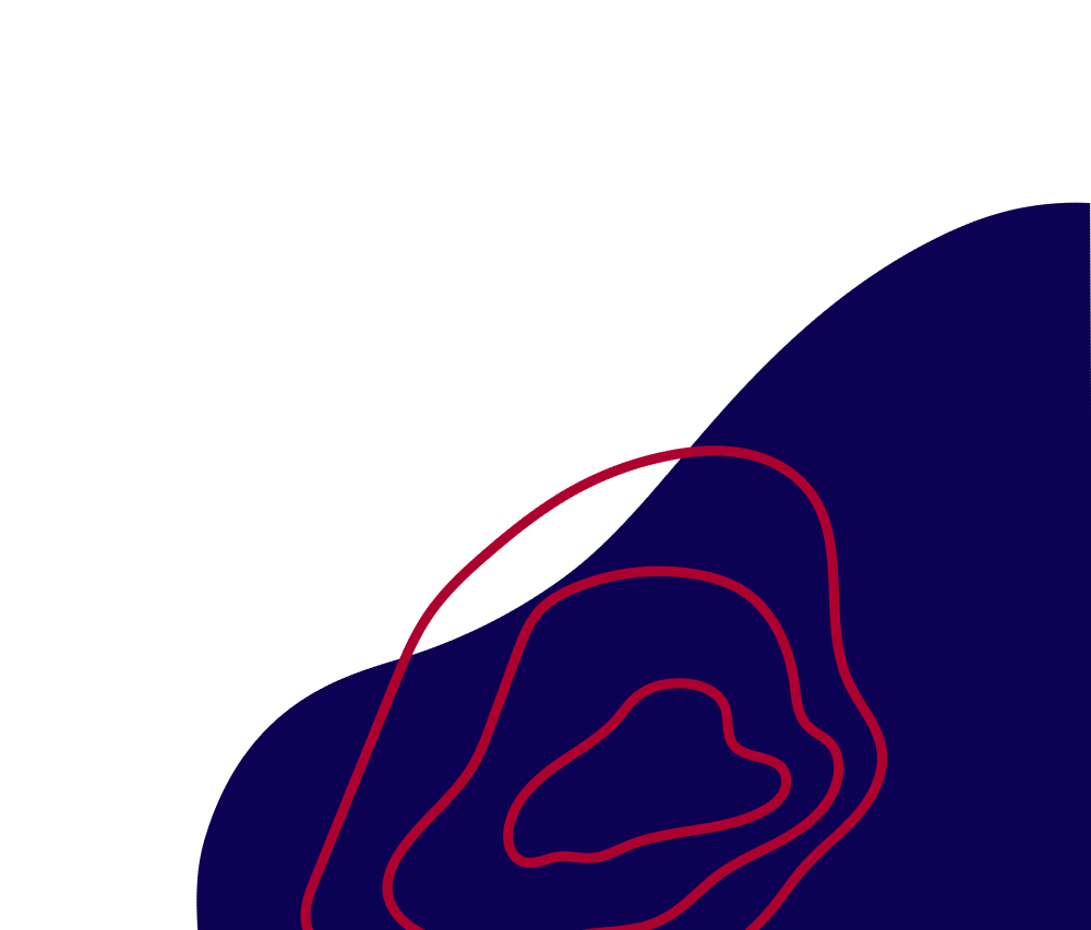 Abstract dark blue shape and red contour lines use as branding for the Colorado Children's Alliance.
