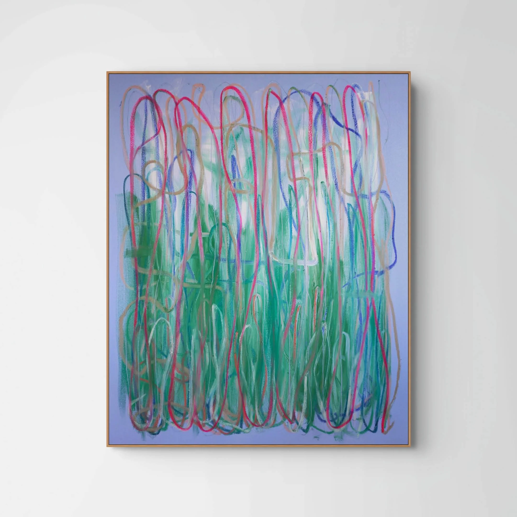 Resting in the Wake by Gedi Campbell, 100×80cm, large-scale oil paint and oil stick abstract painting.