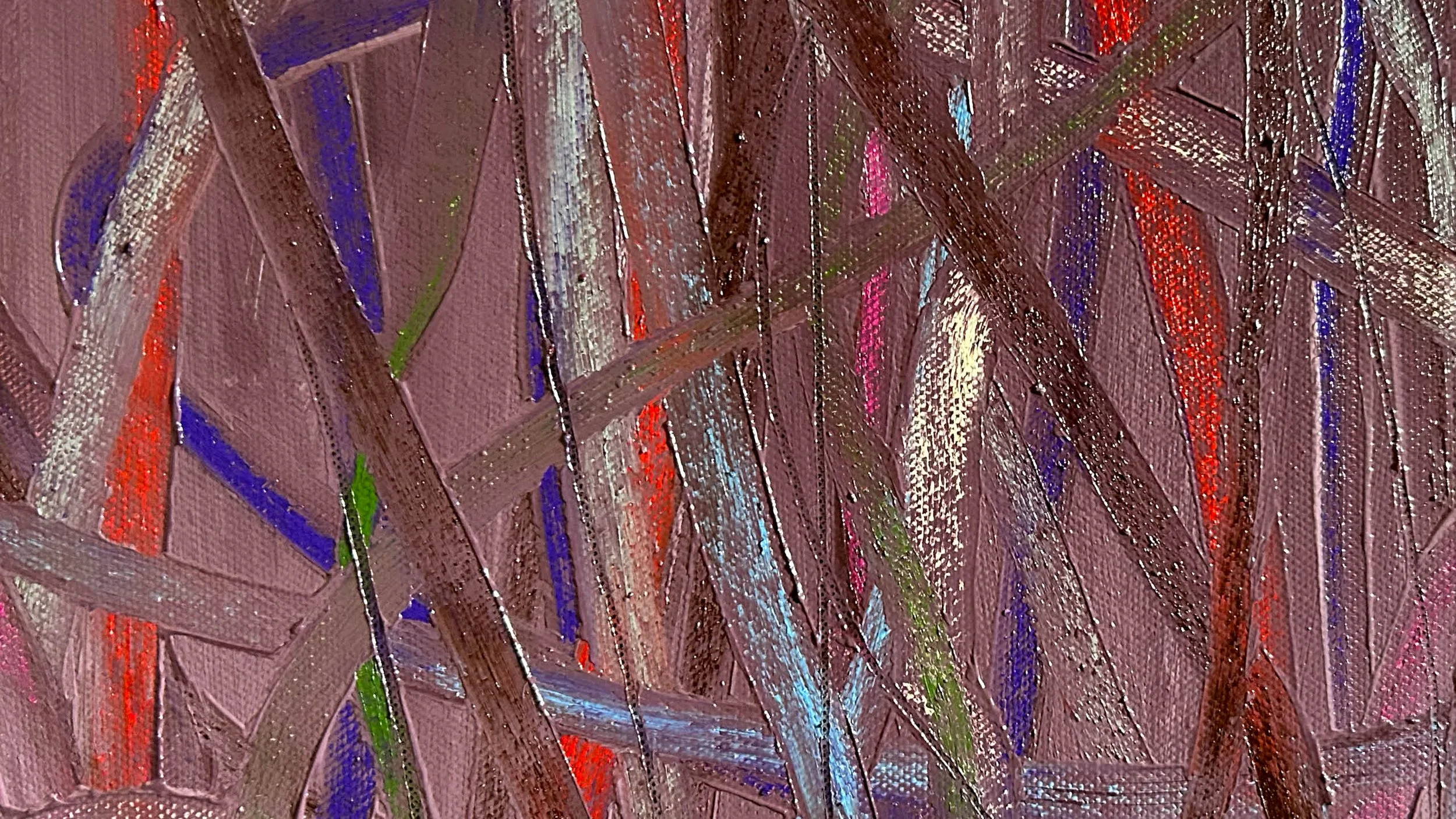 Close up of Echoes in the Fibre by Gedi Campbell, 120×100cm, oil paint and oil stick abstract painting.