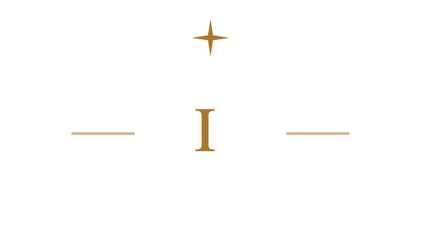 A black background with gold lines and a plus sign at the top, forming a minimalist design.