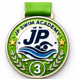 JP Swim Academy Stage 3 swimming medal.
