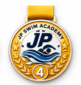 JP Swim Academy Stage 4 swimming medal.