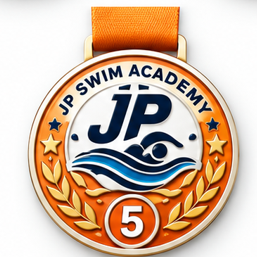 JP Swim Academy Stage 5 swimming medal.