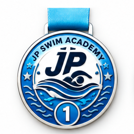 JP Swim Academy Stage 1 swimming medal.