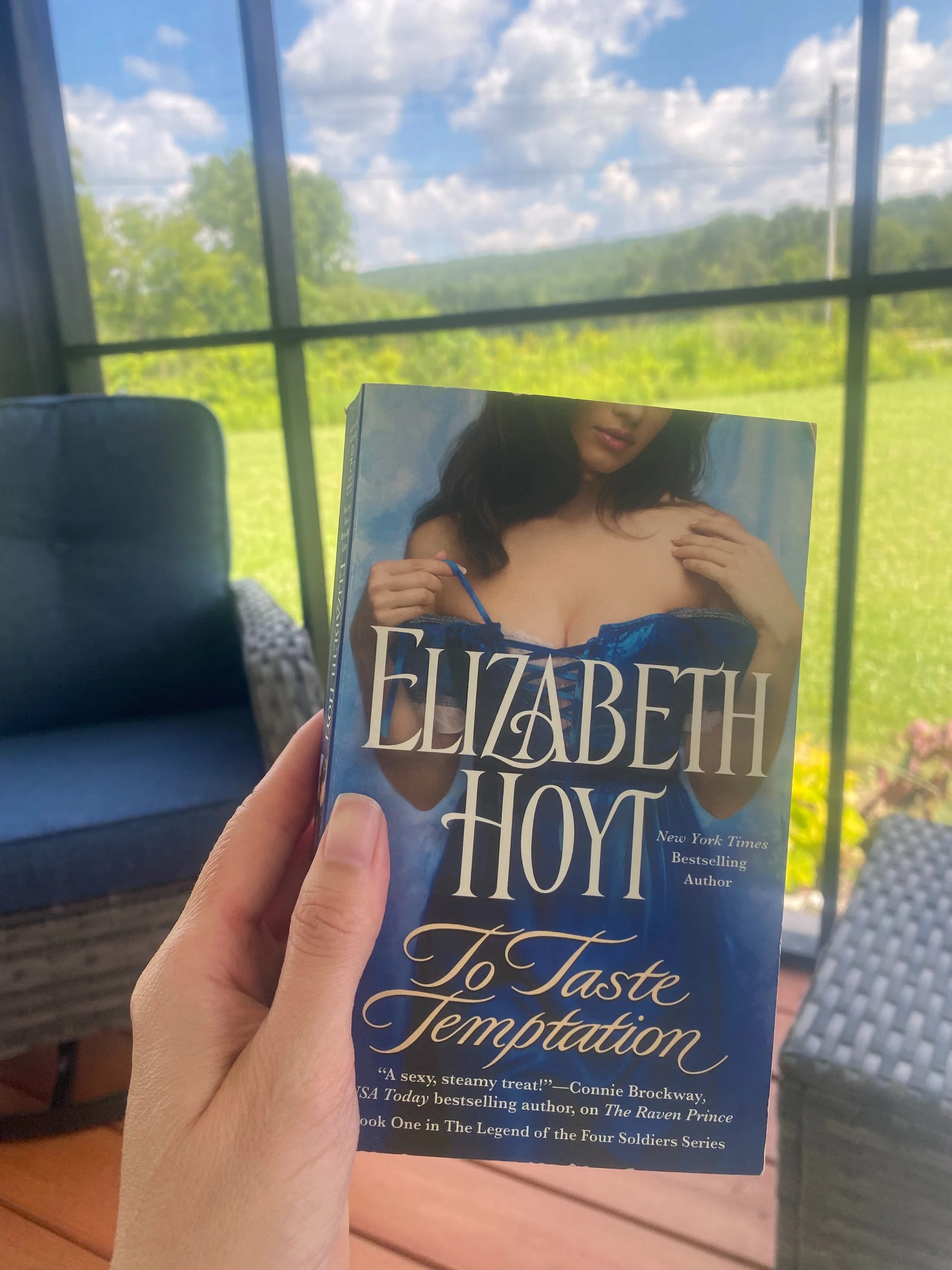 The #stepbacksaturdayreveal is &ldquo;To Taste Temptation,&rdquo; by Elizabeth Hoyt. This is book one of her Legend of The Four Soldiers series which I haven&rsquo;t read yet! I got this book from my friend @deep.read.belle&rsquo;s Pango shop and it&