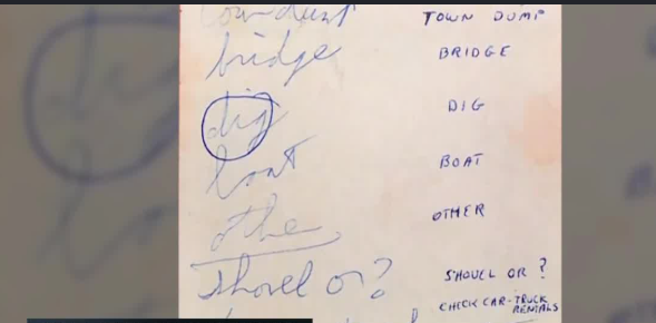 The note found in the Garbage