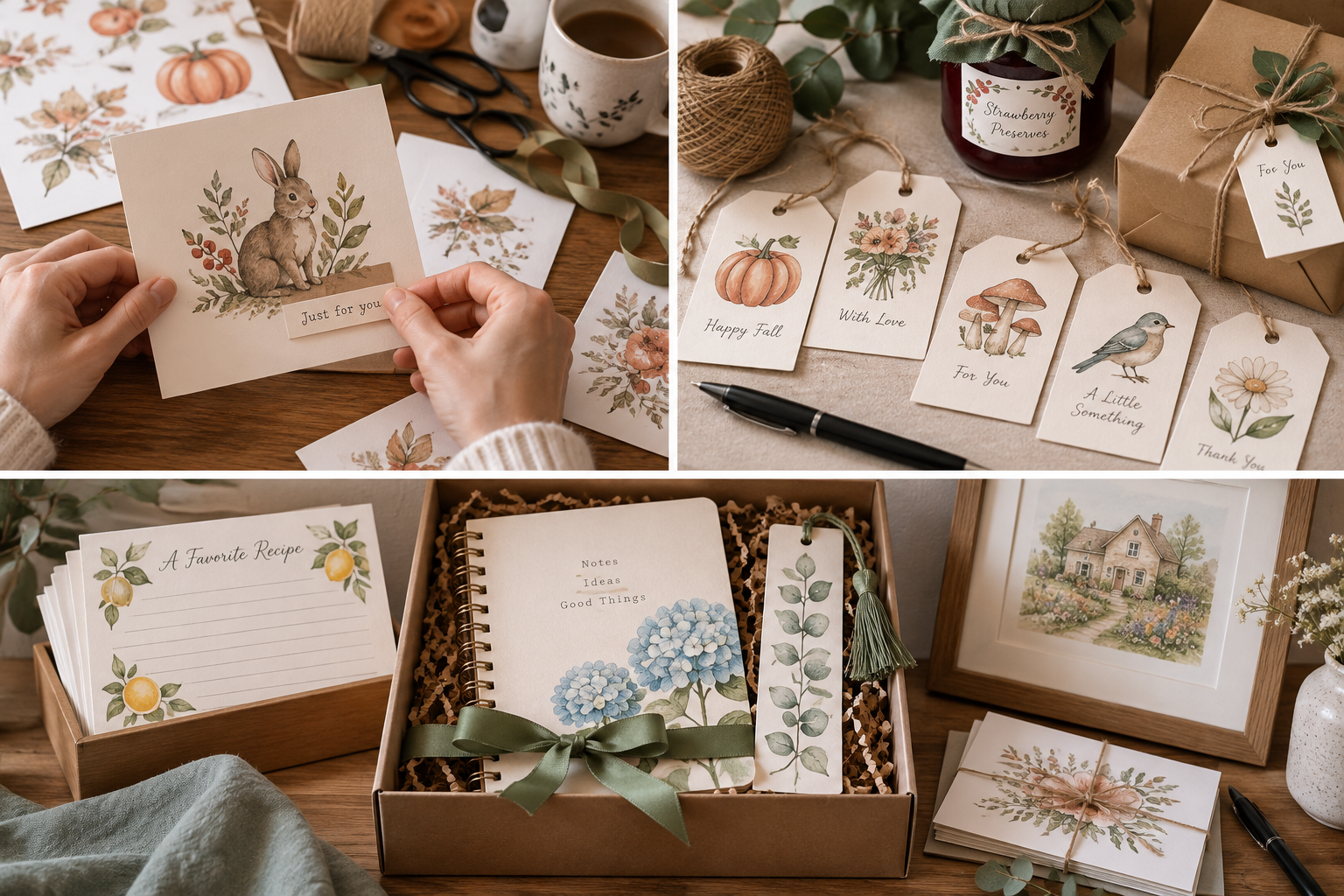 Simple Handmade Gift Ideas Using Watercolor Clipart