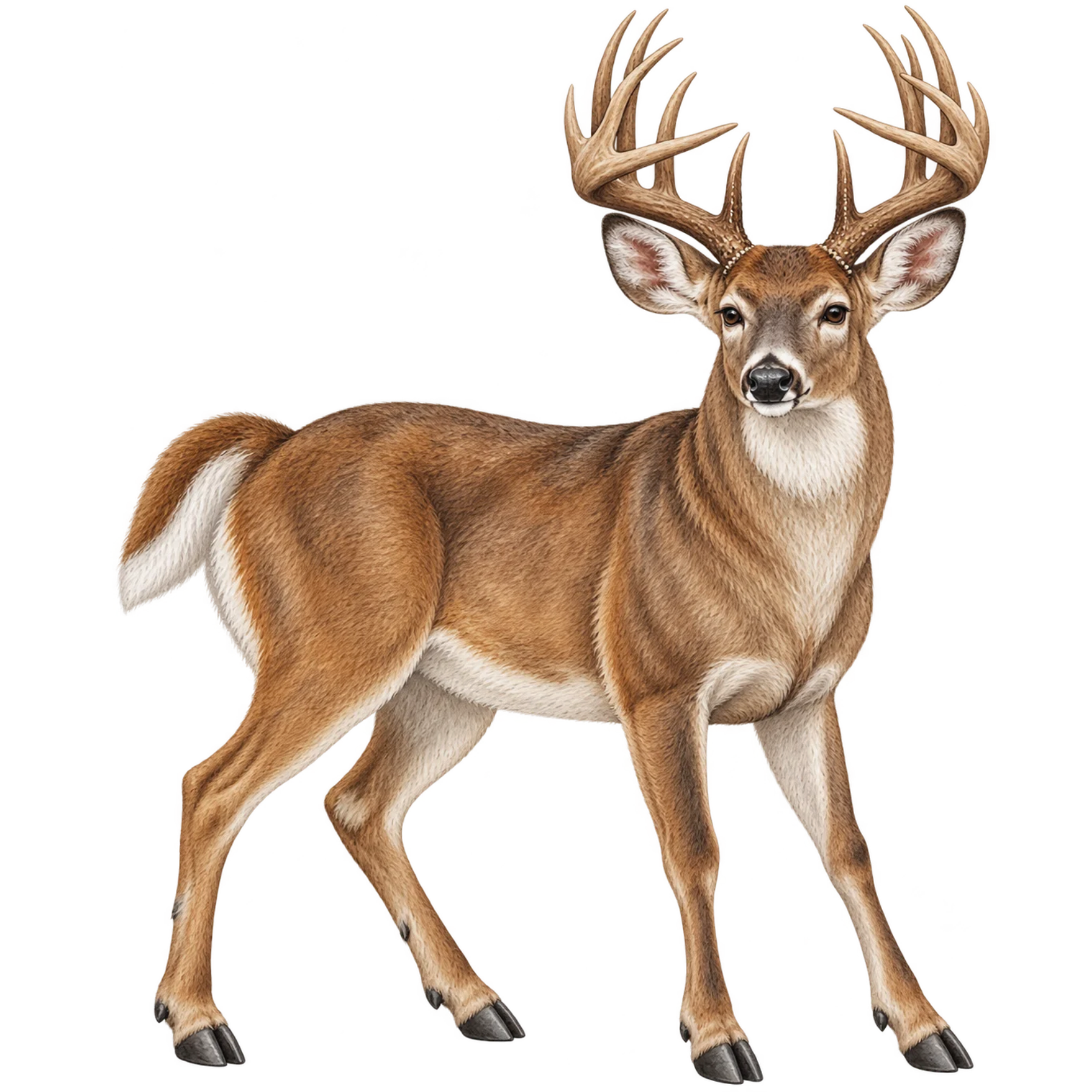 Watercolor deer, elk, moose, bison, wild boar, and other large forest animals from the Frog Punk Studio animal collection.