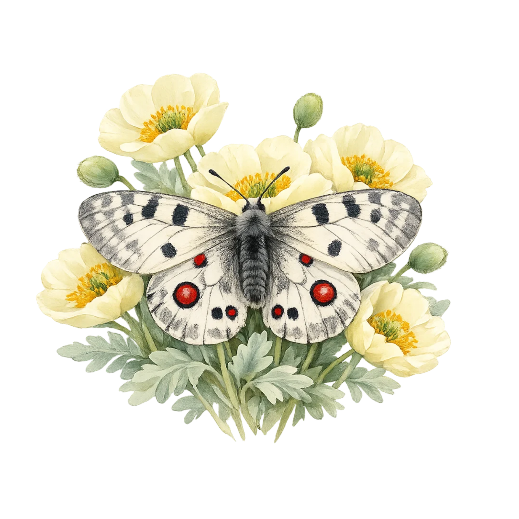 Watercolor butterfly clipart collection featuring colorful monarchs, swallowtails, fritillaries, blue butterflies, and other detailed species with flowers and botanical accents on transparent backgrounds.