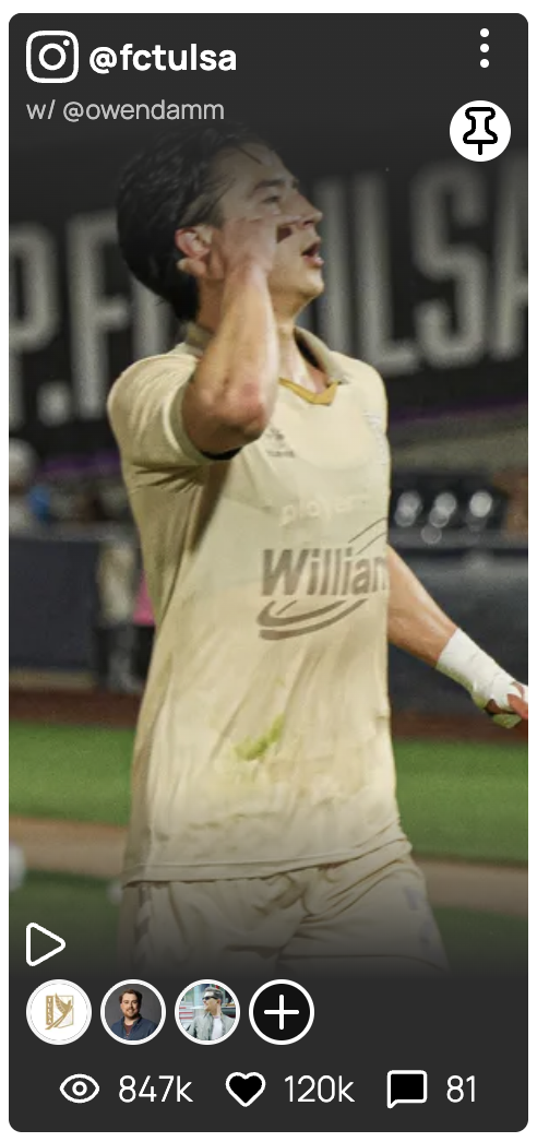 A male soccer player on the field wearing a beige uniform with a logo and the name William, appearing to celebrate or acknowledge something during a game.