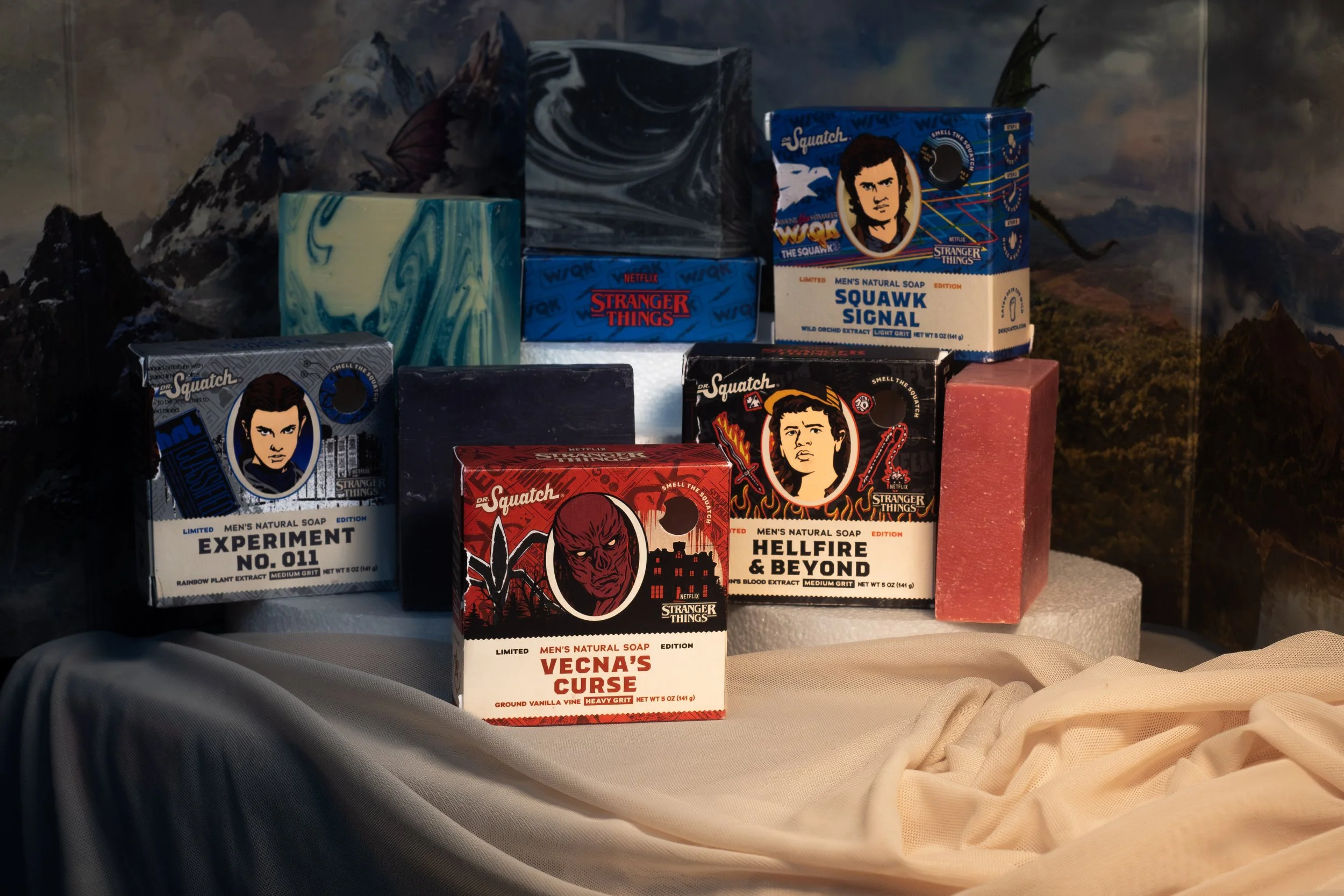 Stranger Things themed soap product photoshoot