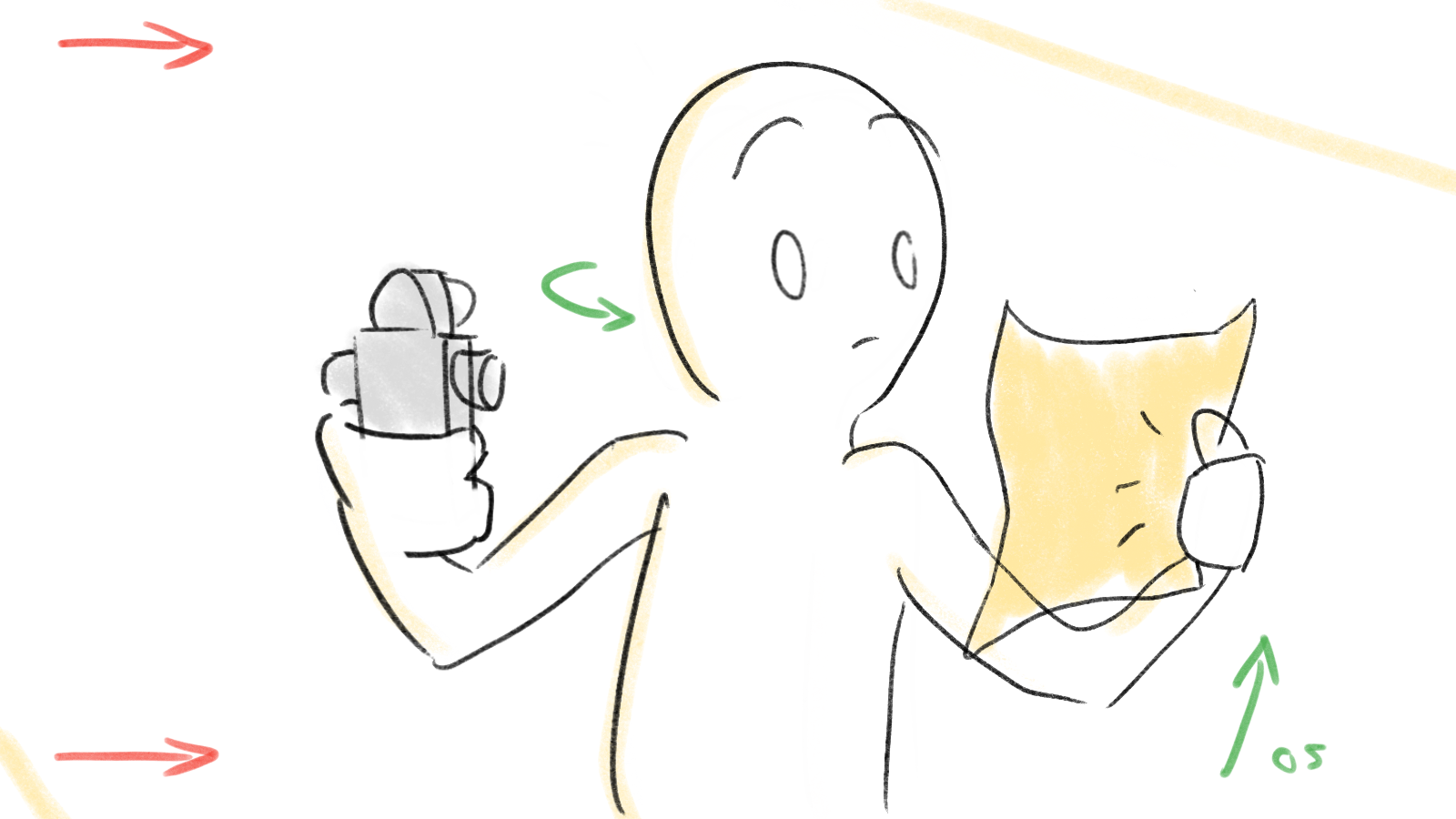 A person with an empty outline holds a spray bottle in one hand and a sponge in the other, with arrows pointing to the objects.