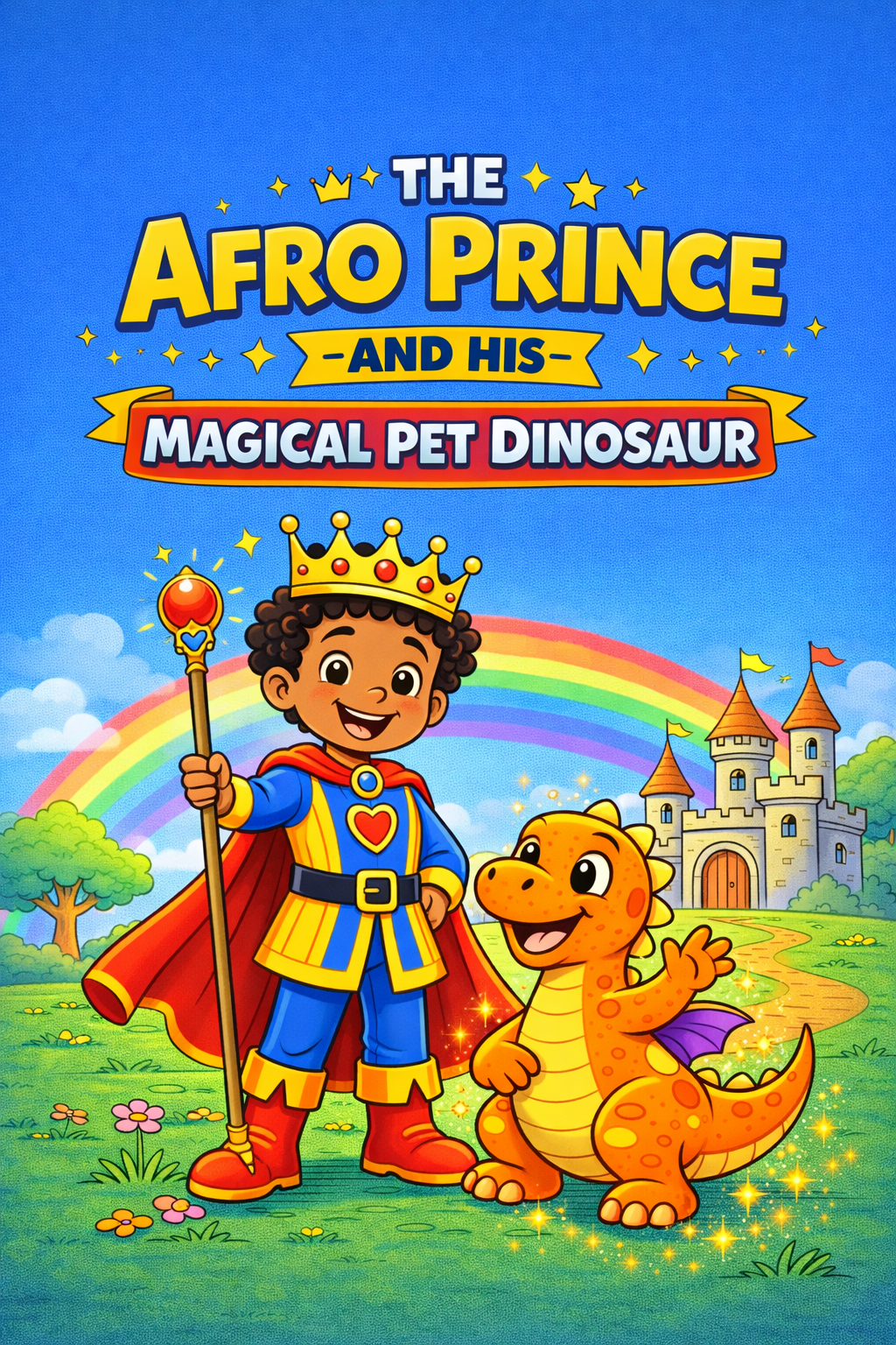 The Afro Prince and His Magical Dinosaur: A Coloring Book Adventure